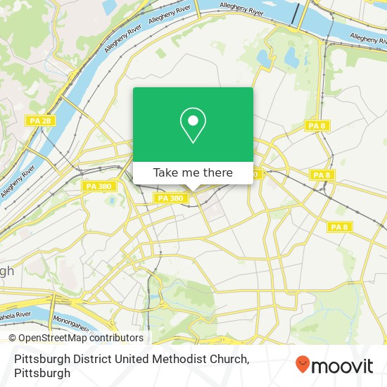 Mapa de Pittsburgh District United Methodist Church