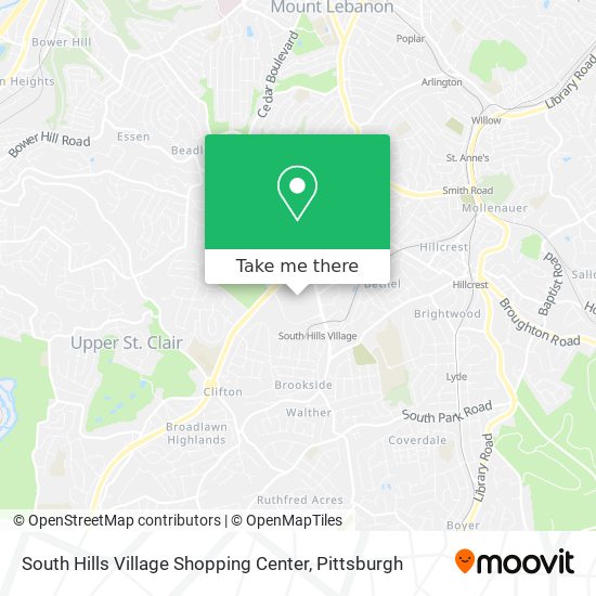 Mapa de South Hills Village Shopping Center