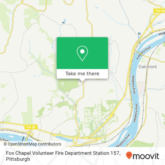 Fox Chapel Volunteer Fire Department Station 157 map