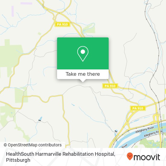 HealthSouth Harmarville Rehabilitation Hospital map