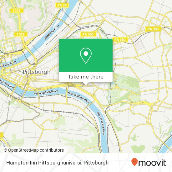 Hampton Inn Pittsburghuniversi map