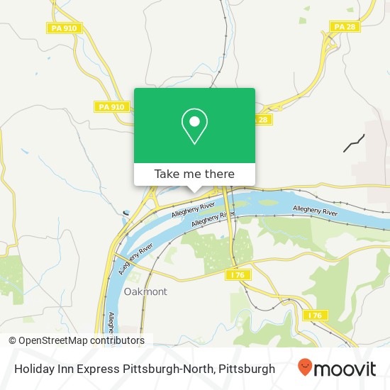 Holiday Inn Express Pittsburgh-North map