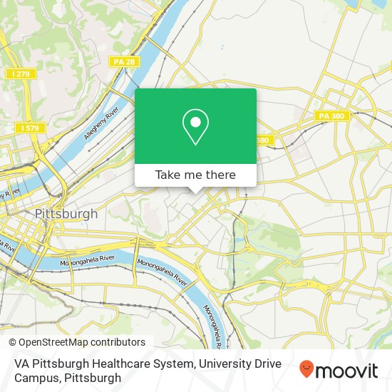 VA Pittsburgh Healthcare System, University Drive Campus map