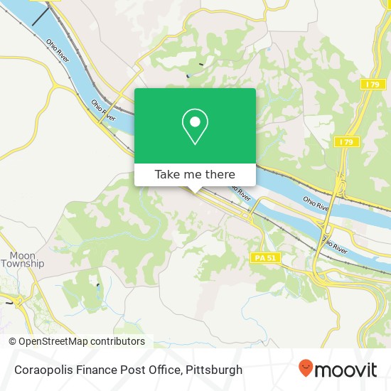 Mapa de Coraopolis Finance Post Office