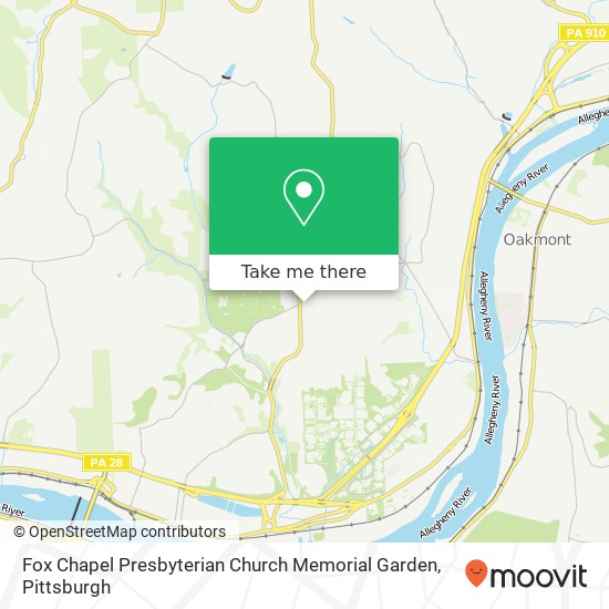 Fox Chapel Presbyterian Church Memorial Garden map
