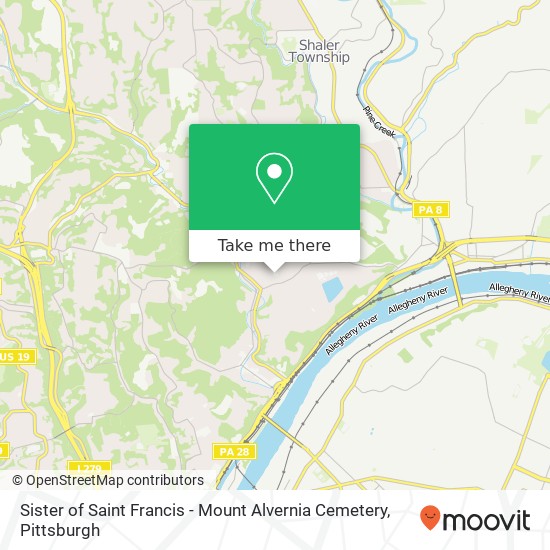 Sister of Saint Francis - Mount Alvernia Cemetery map