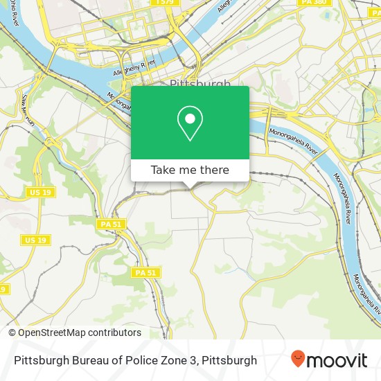 Mapa de Pittsburgh Bureau of Police Zone 3