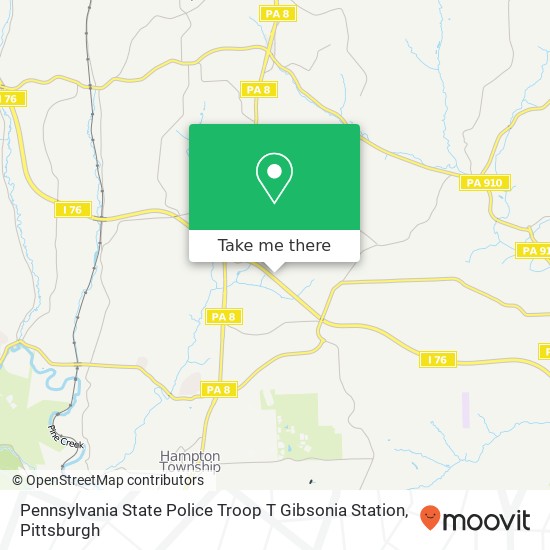 Pennsylvania State Police Troop T Gibsonia Station map