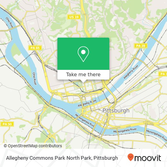 Mapa de Allegheny Commons Park North Park