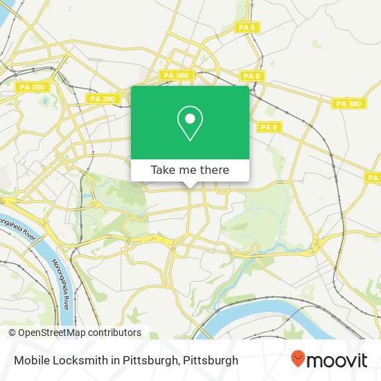 Mapa de Mobile Locksmith in Pittsburgh