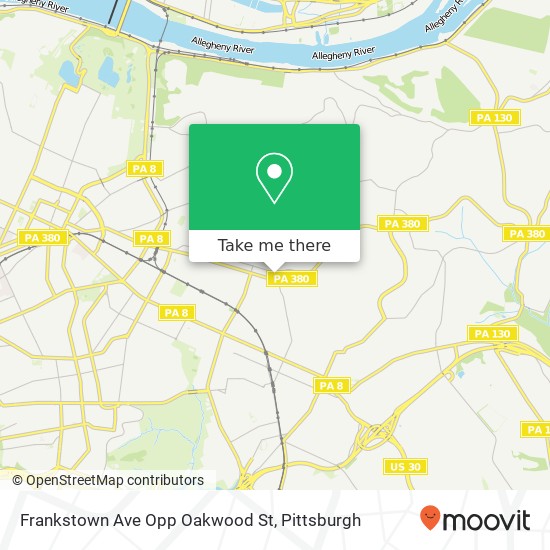 Frankstown Ave Opp Oakwood St map