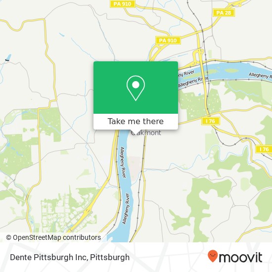Dente Pittsburgh Inc map