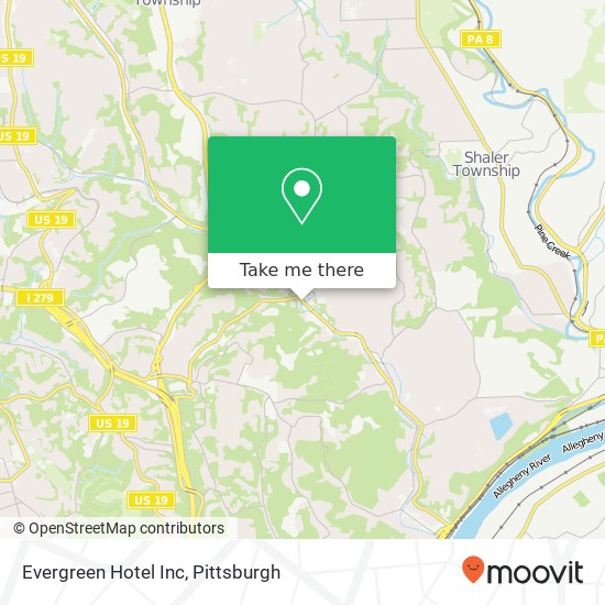 Evergreen Hotel Inc map