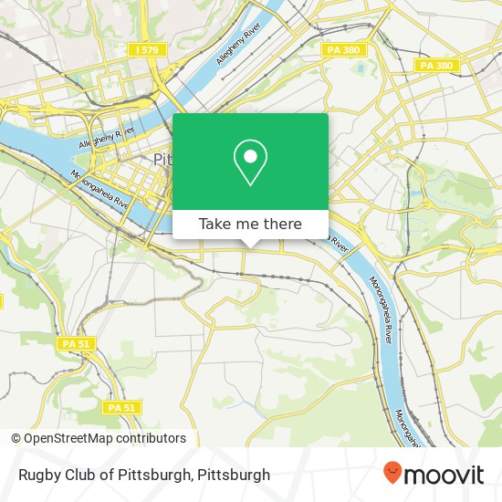 Rugby Club of Pittsburgh map