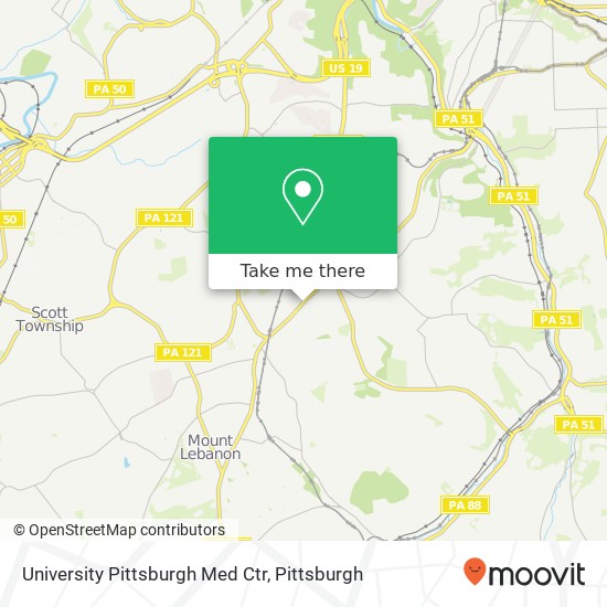 University Pittsburgh Med Ctr map