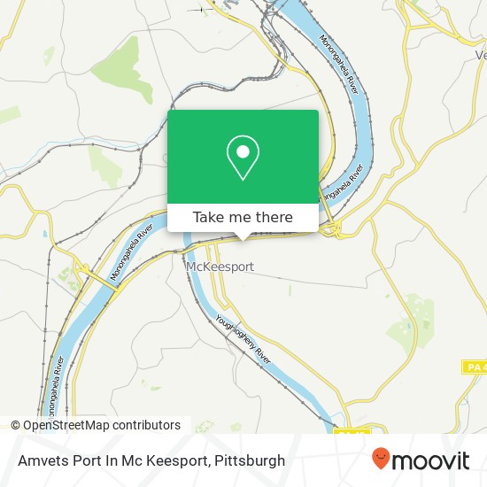 Mapa de Amvets Port In Mc Keesport