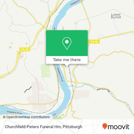 Mapa de Churchfield-Peters Funeral Hm