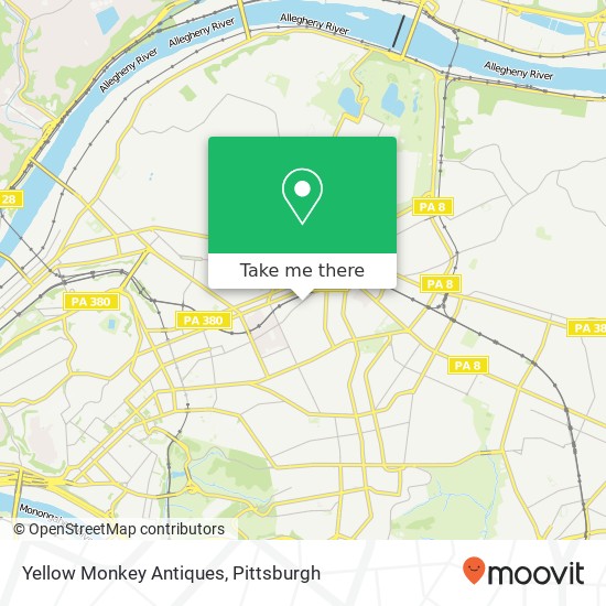 Yellow Monkey Antiques map