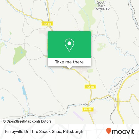 Mapa de Finleyville Dr Thru Snack Shac