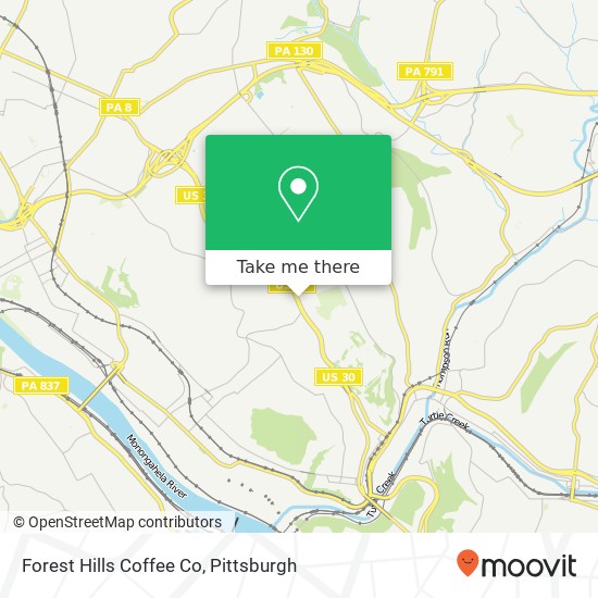 Mapa de Forest Hills Coffee Co