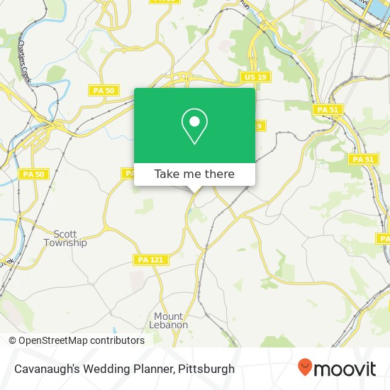 Cavanaugh's Wedding Planner map