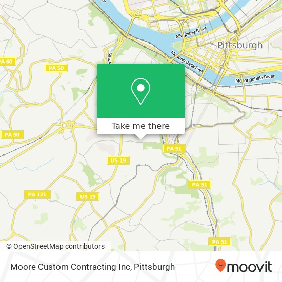 Moore Custom Contracting Inc map