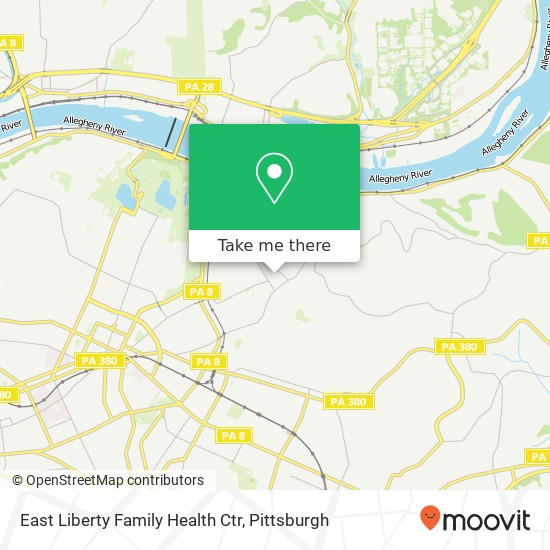 East Liberty Family Health Ctr map