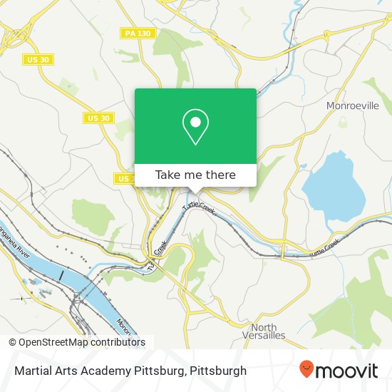 Martial Arts Academy Pittsburg map