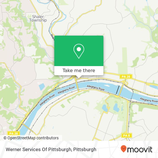 Werner Services Of Pittsburgh map