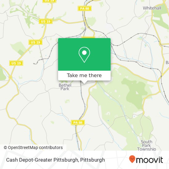Mapa de Cash Depot-Greater Pittsburgh