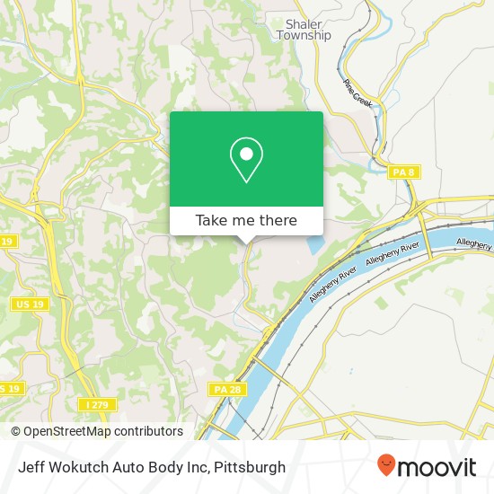 Mapa de Jeff Wokutch Auto Body Inc