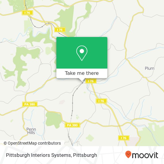 Pittsburgh Interiors Systems map