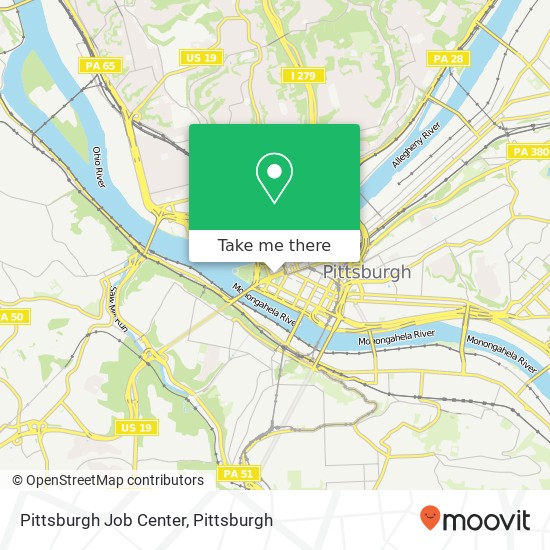 Pittsburgh Job Center map