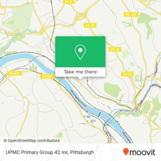 Mapa de UPMC Primary Group 42 Inc