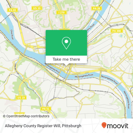 Mapa de Allegheny County Register-Will