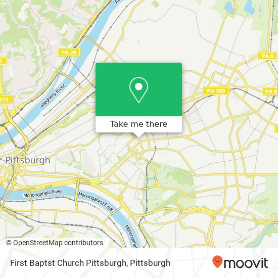 First Baptst Church Pittsburgh map
