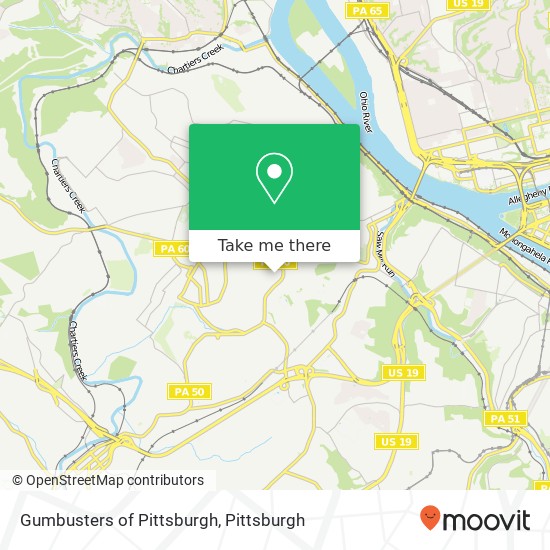 Mapa de Gumbusters of Pittsburgh