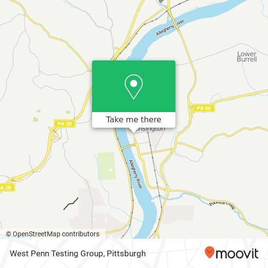 Mapa de West Penn Testing Group