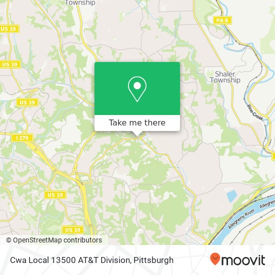 Mapa de Cwa Local 13500 AT&T Division