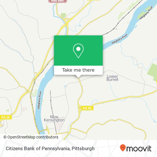 Citizens Bank of Pennsylvania map