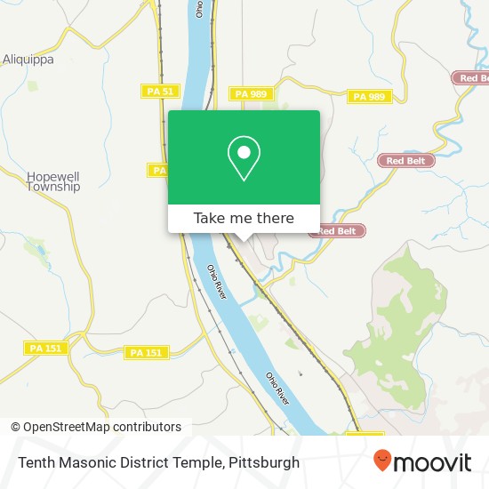 Tenth Masonic District Temple map