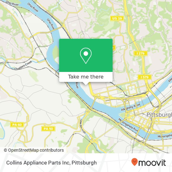 Mapa de Collins Appliance Parts Inc