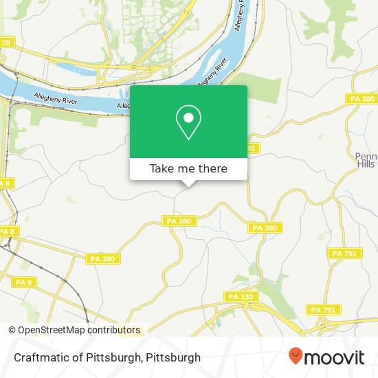 Mapa de Craftmatic of Pittsburgh