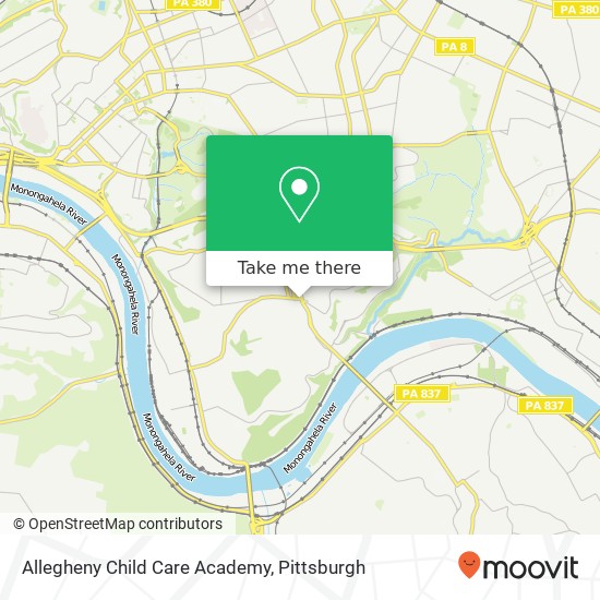 Mapa de Allegheny Child Care Academy