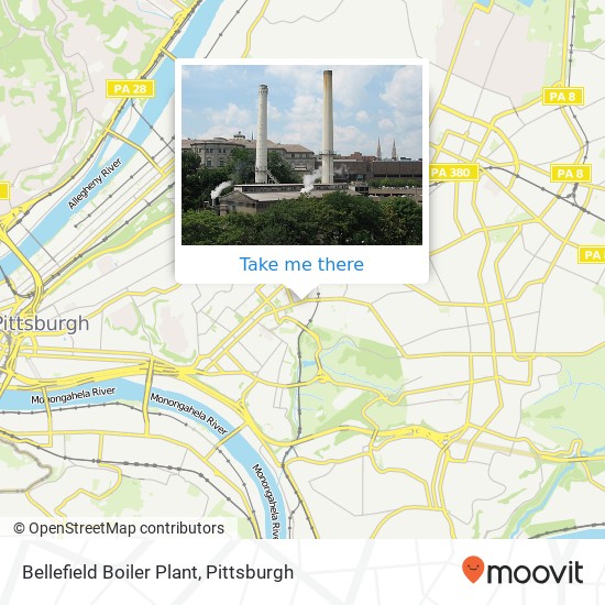 Mapa de Bellefield Boiler Plant