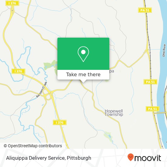 Mapa de Aliquippa Delivery Service