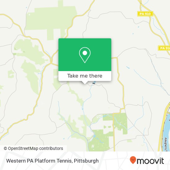 Western PA Platform Tennis map