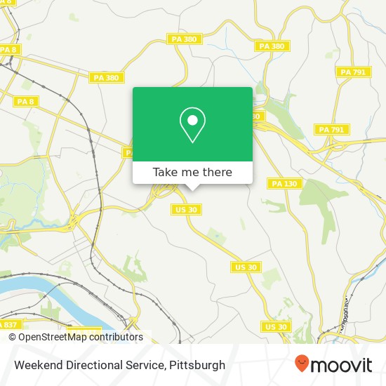Weekend Directional Service map