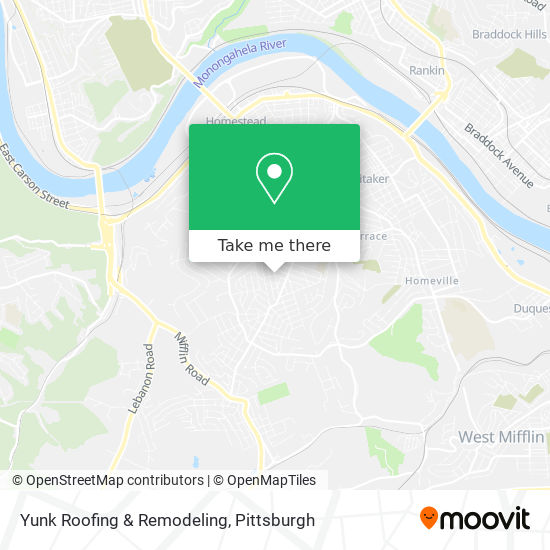 Yunk Roofing & Remodeling map