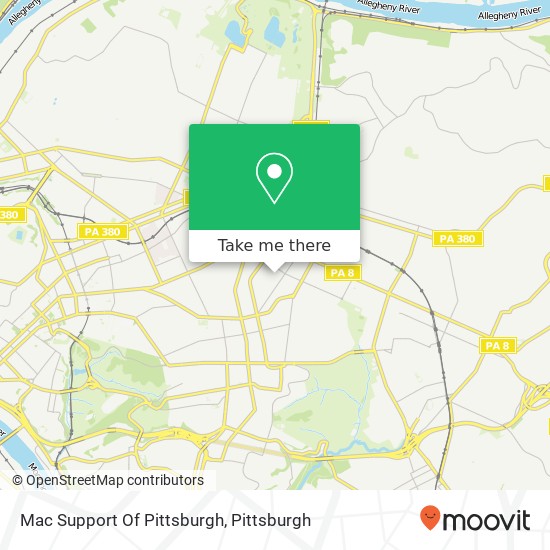 Mapa de Mac Support Of Pittsburgh